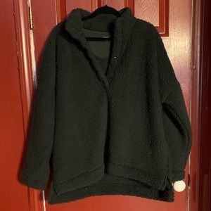 black aerie sherpa sweatshirt